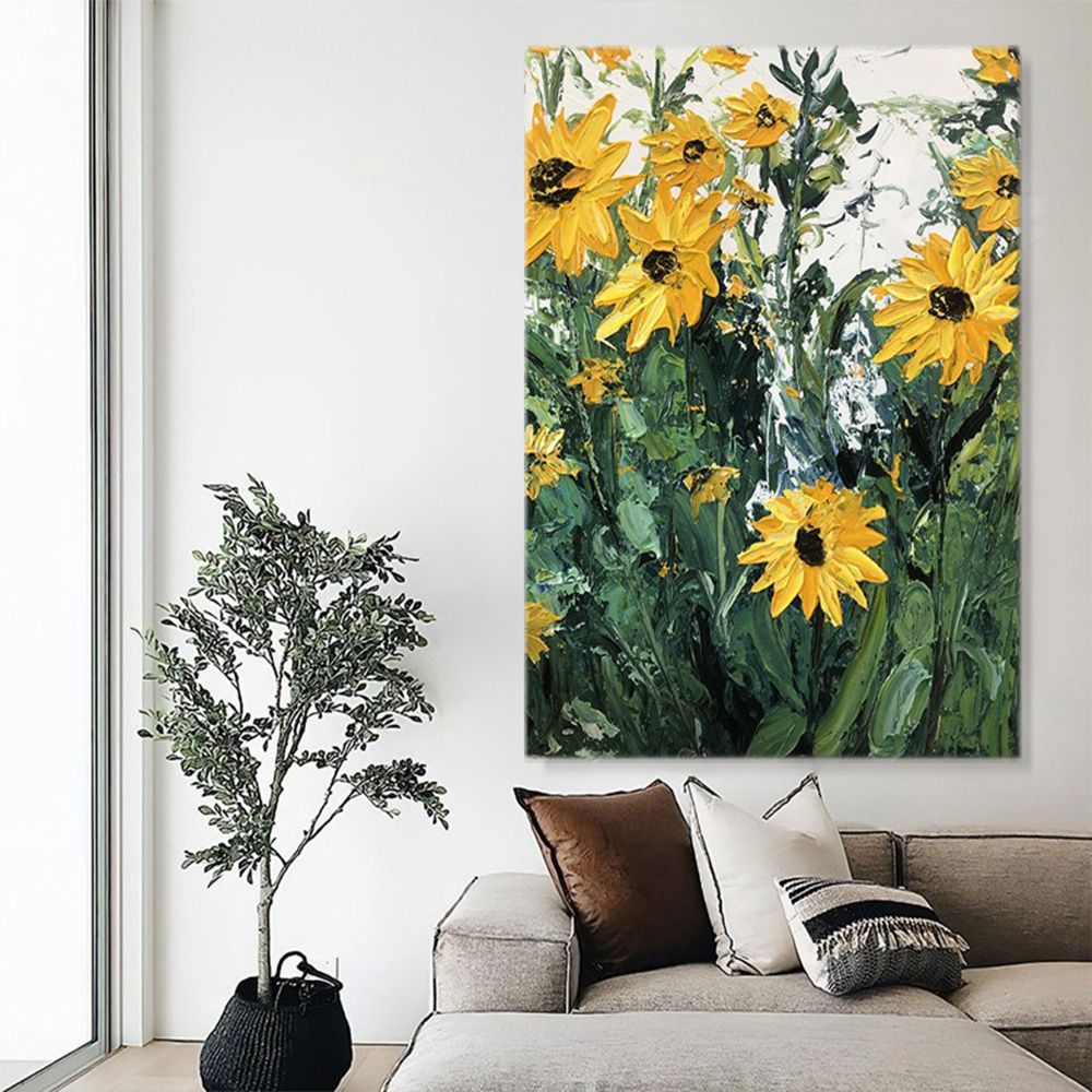 입체 100cm A 캔버스 해바라기 인테리 그림액자 70cm