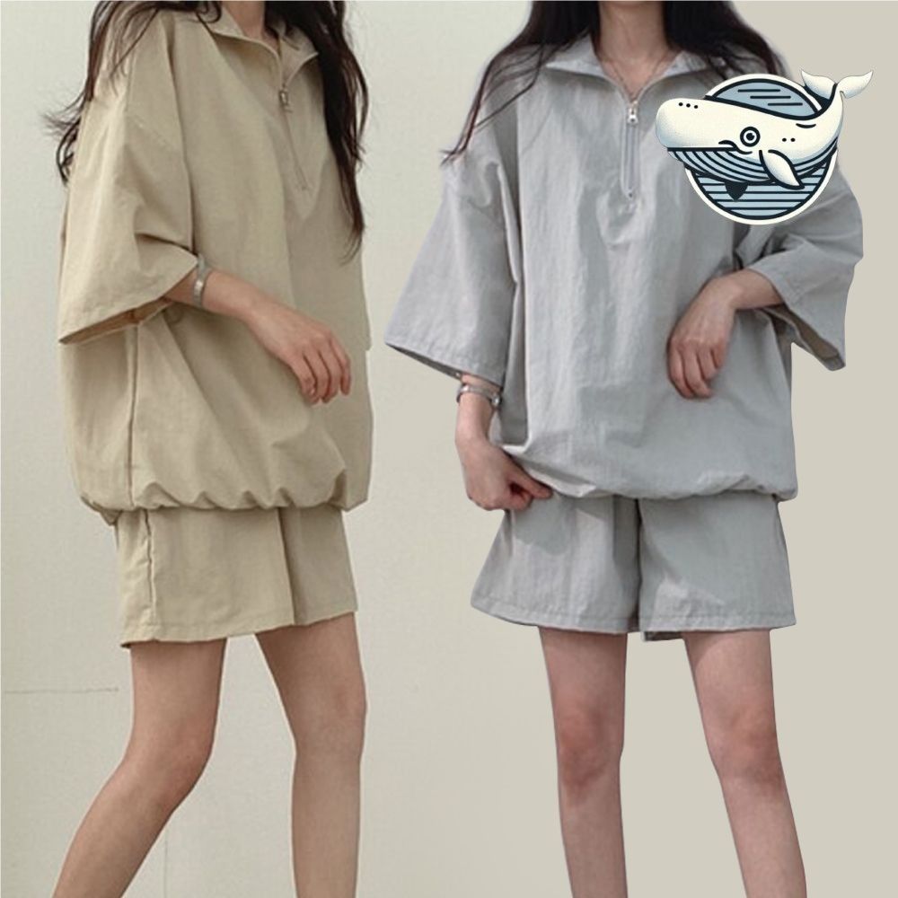 여름 데일리 반팔 아노락 여성 편한 쇼츠