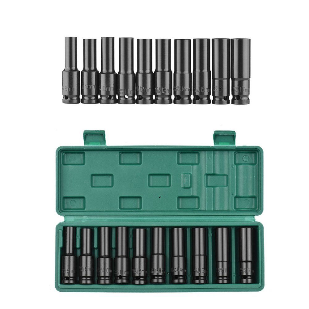 8MM-24MM 소켓전장 80MM 10P 임팩 롱 소켓렌치 세트