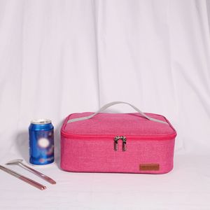 아이티알,NU 컴팩트 사각 보온보냉 도시락 가방 식판 런치백 핑크