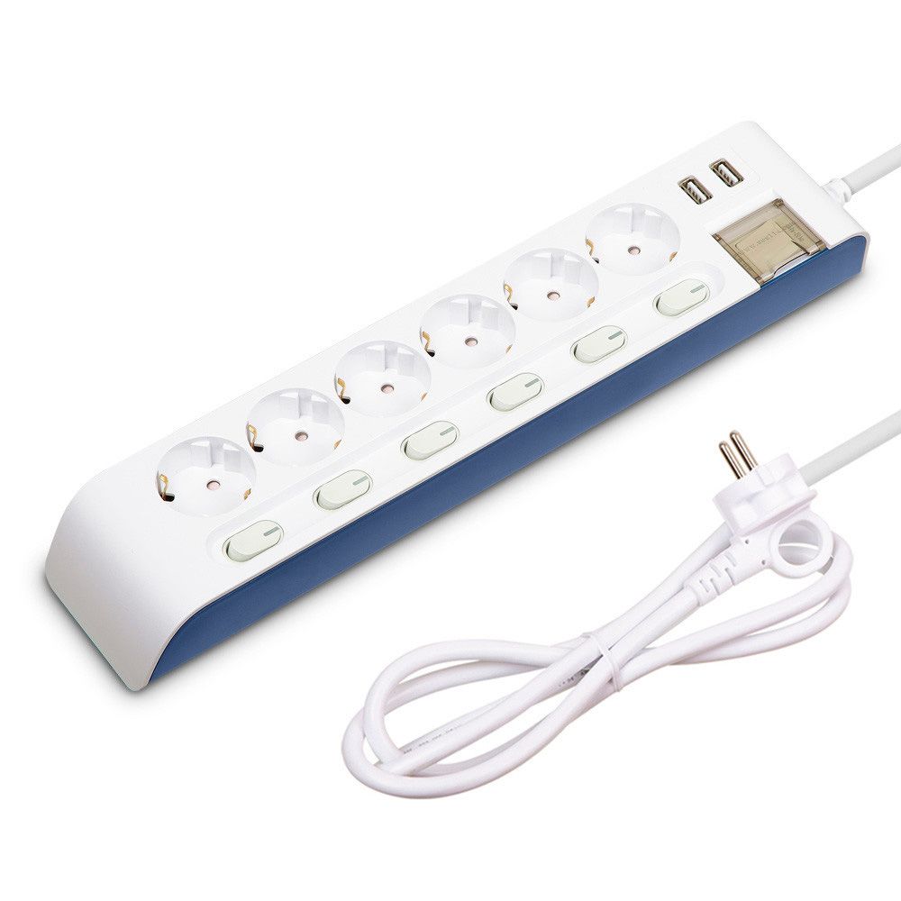 현대일렉트릭 USB 2구 전원 스위치 6구 3M 16A