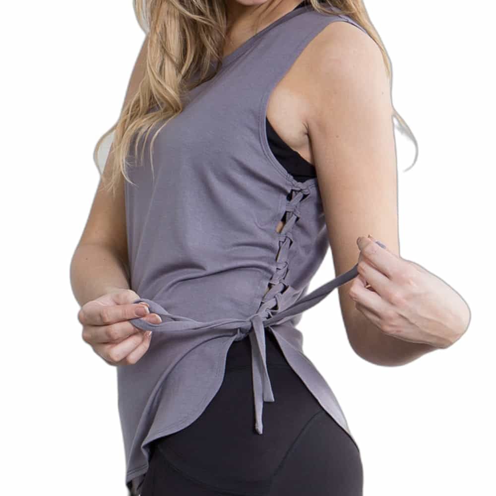 사이드 레이스업 탑 요가복 여자운동복