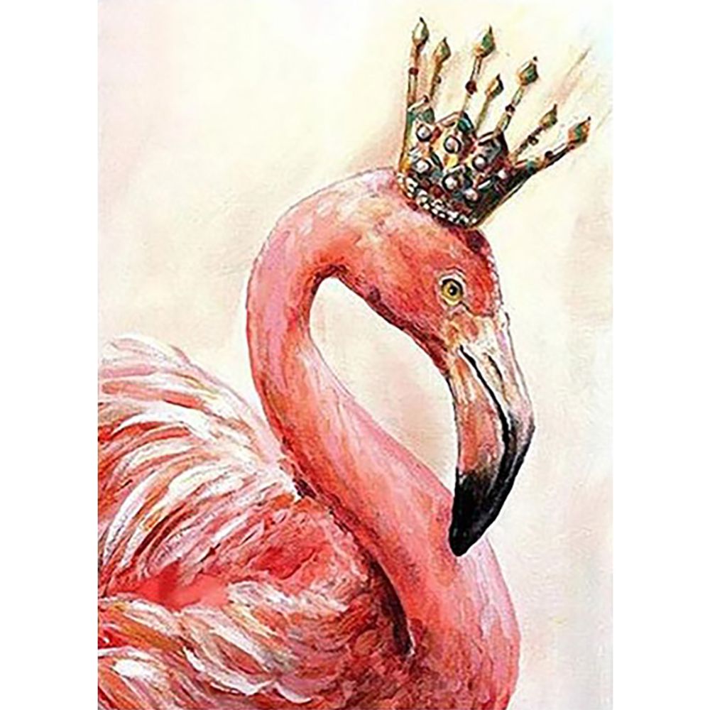 왕관 플라밍고 (패브릭) 보석십자수 40x55