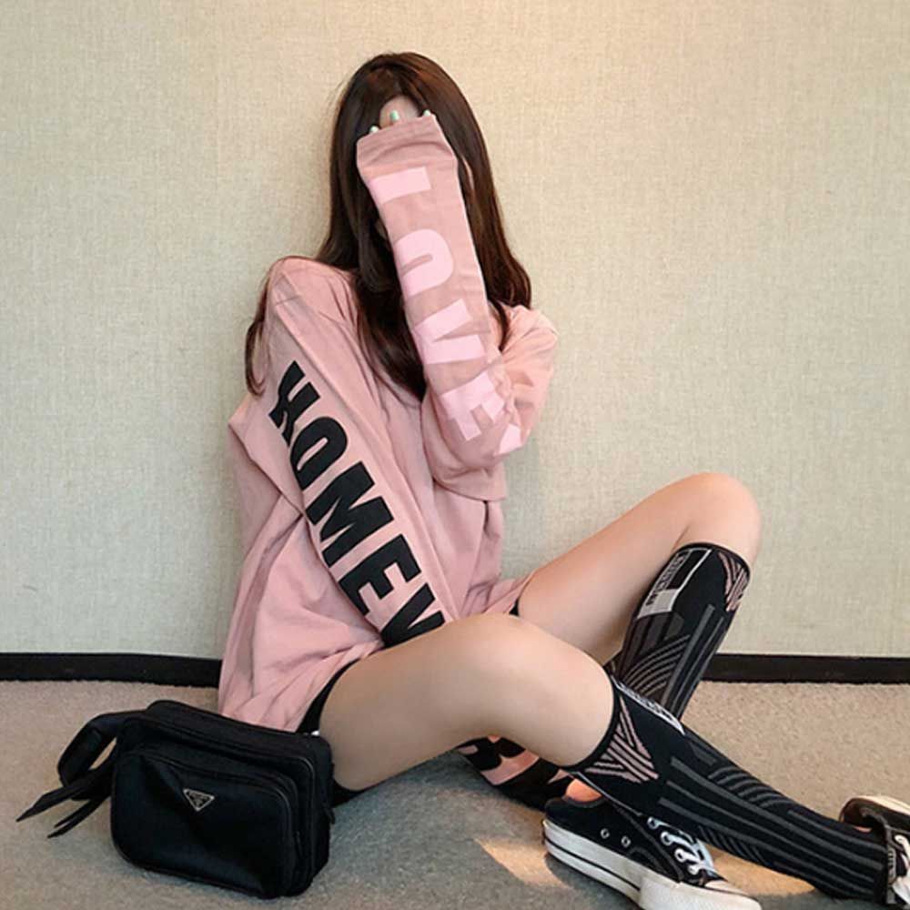 유니 기본 긴팔티 레터링 데이트 간절기 스프링
