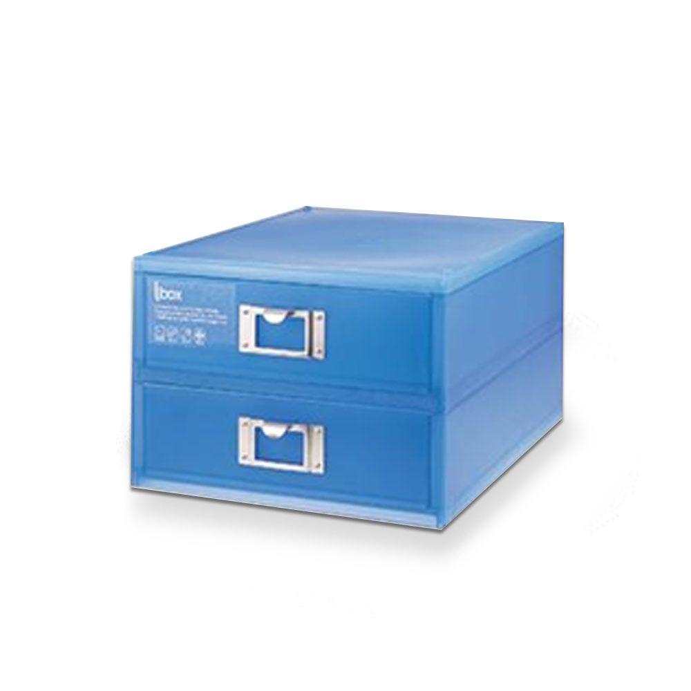 2단 수납함 소품함 속옷 정리함 35x18.4cm 1개 블루