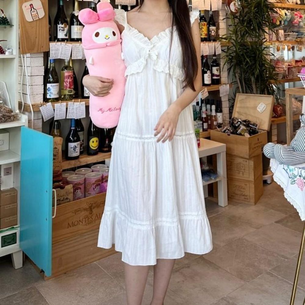 레이스 홈웨어 파자마 롱원피스 잠옷