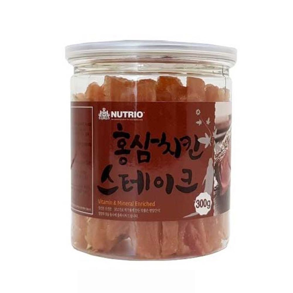 애견간식 뉴트리오 홍삼치킨 스테이크 300g 6통 1타