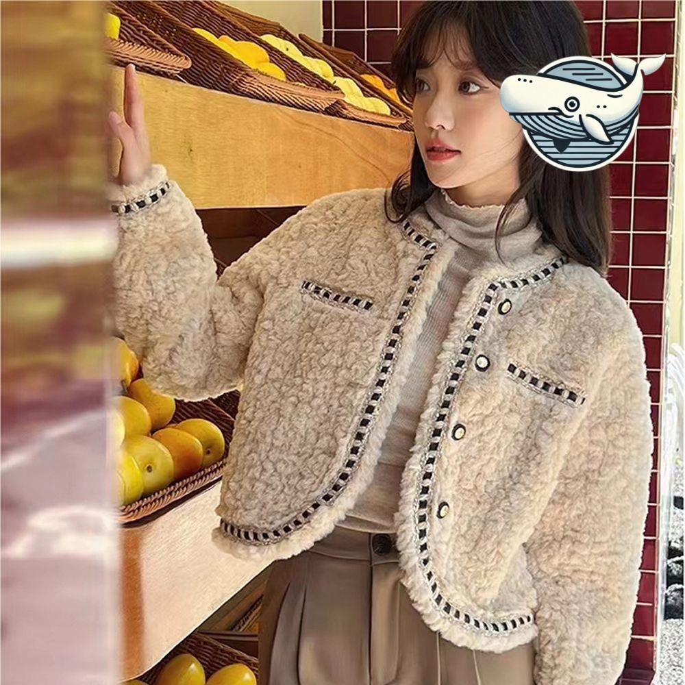 봄철 따스한 퍼 반팔자켓 여성용 경량 숏자켓
