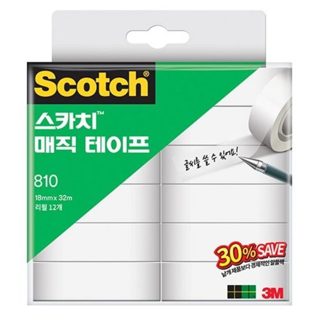 3M 스카치 매직테이프 810 리필(18x32mm/12개)