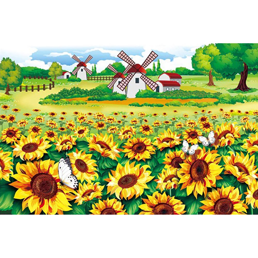 태양의 꽃밭 (패브릭형) 보석십자수 40x60