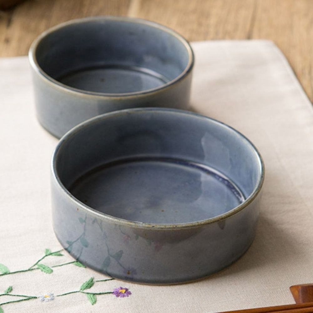 이천도자기 돌비 원통 공기 대접 세트