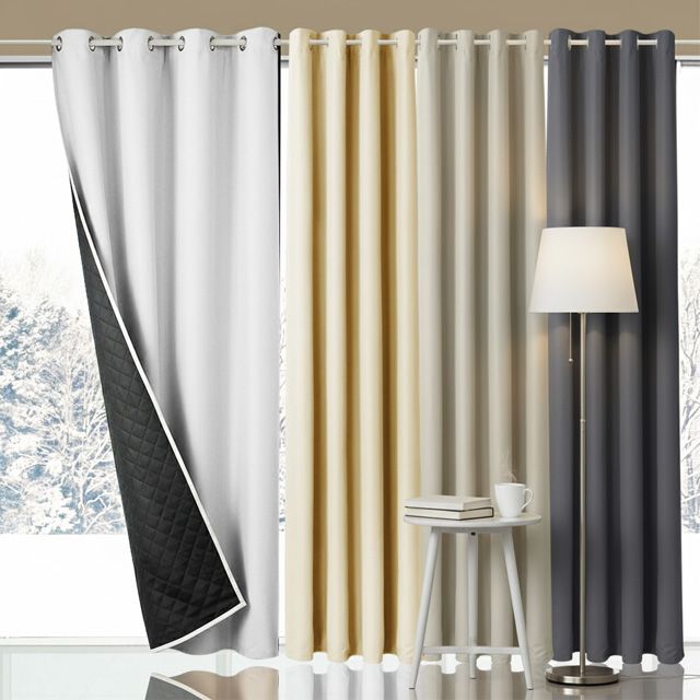 두꺼운 암막커튼 아파트거실 방한단열 안방이중 바람막이 겨울누빔