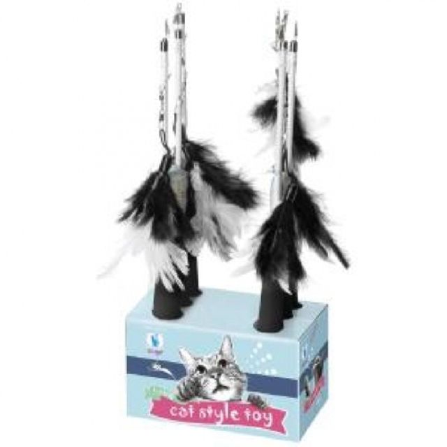 캣스타일 3단 조절 고양이 낚시대 블랙 1세트x6개입