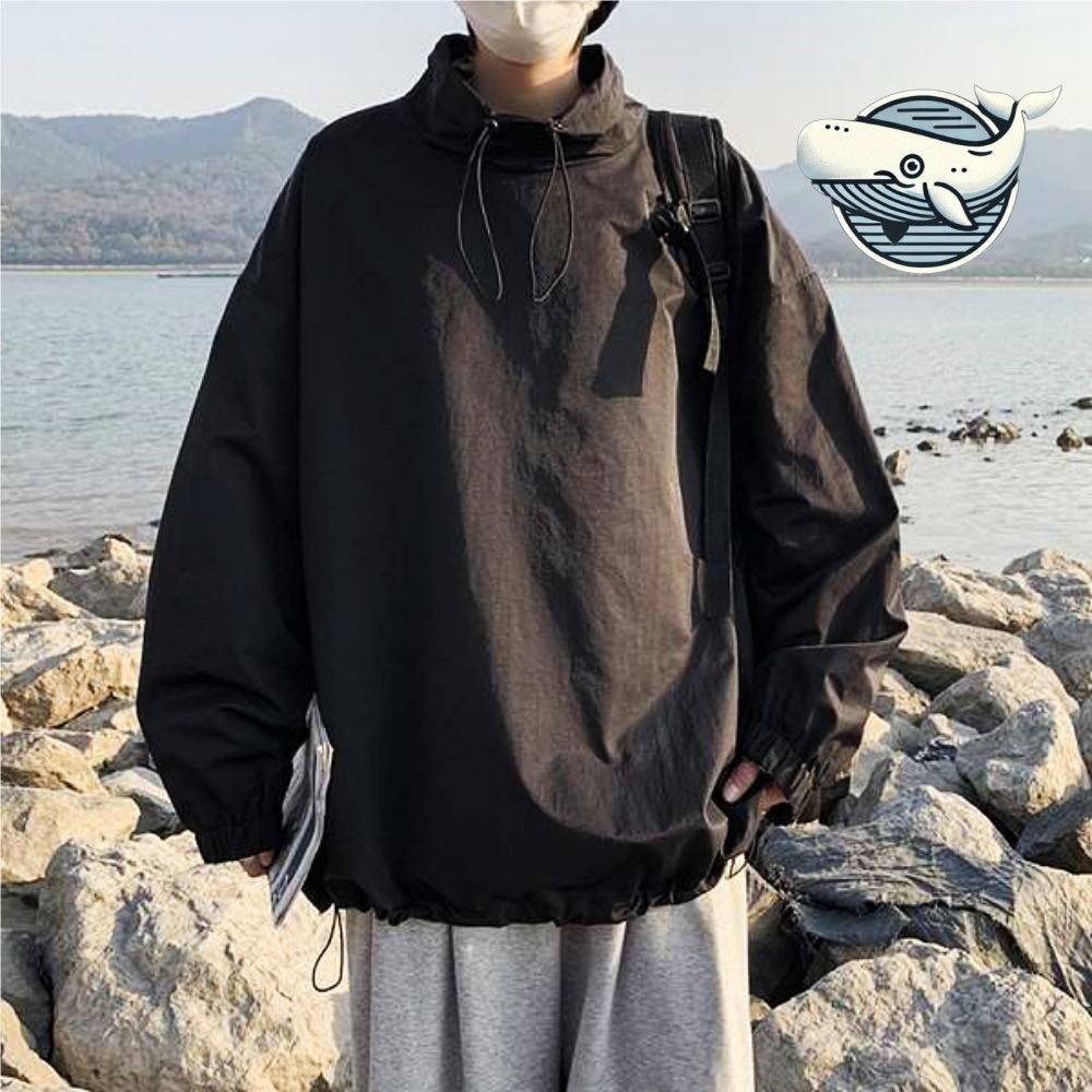 편안한 스트릿 스타일 오버핏 반폴라 아노락