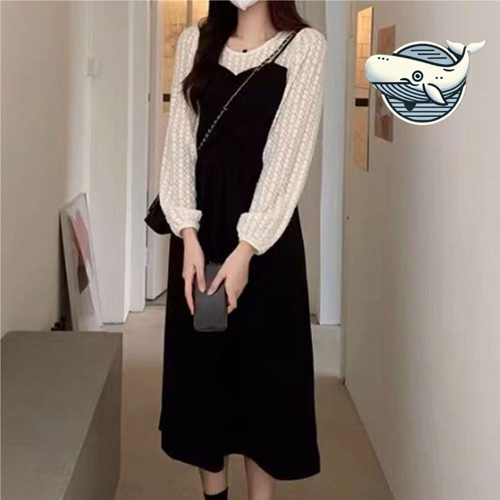 레이스 소매 나시 레이어드 원피스 세련된