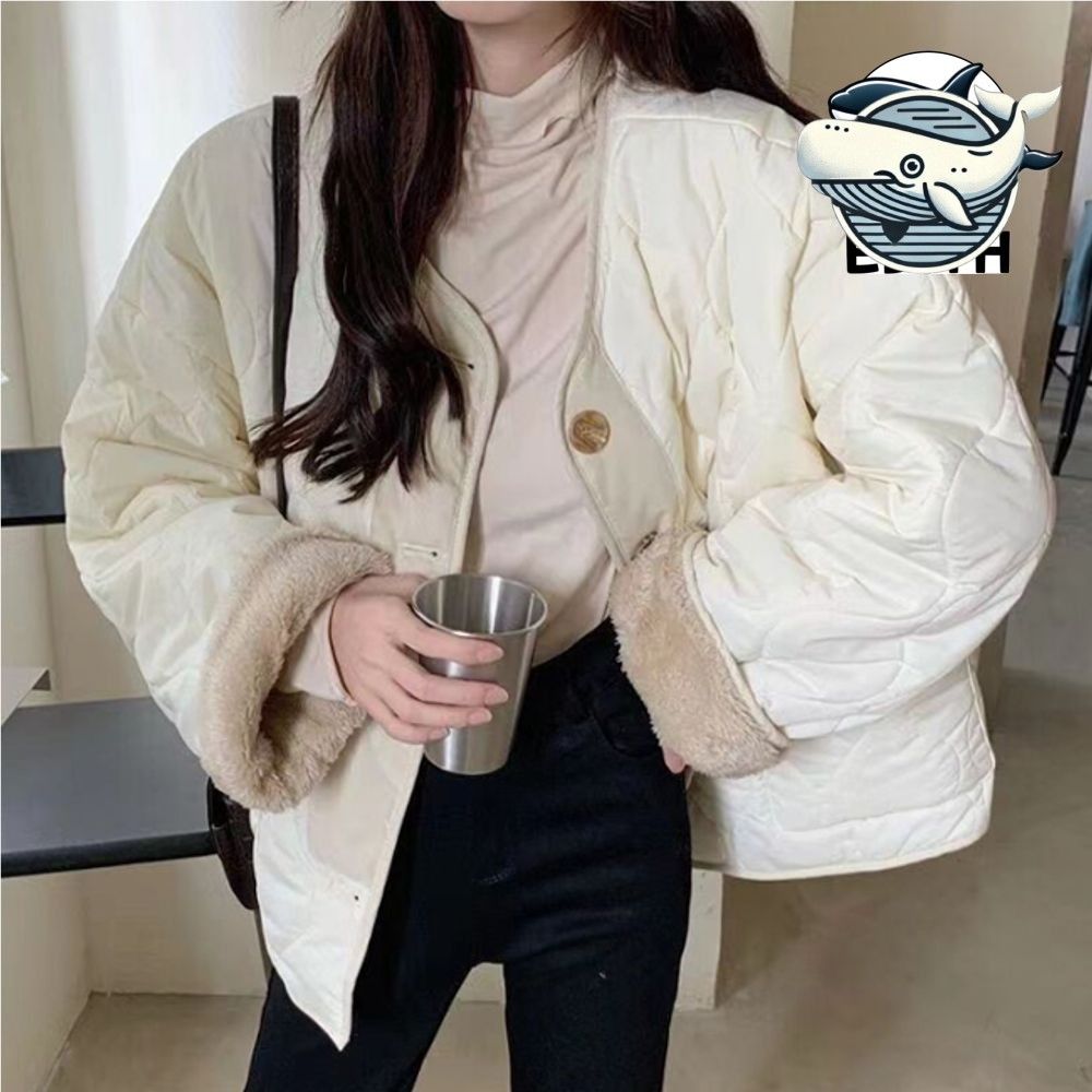 패셔너블 여성 리버시블 누빔 패딩 따뜻한