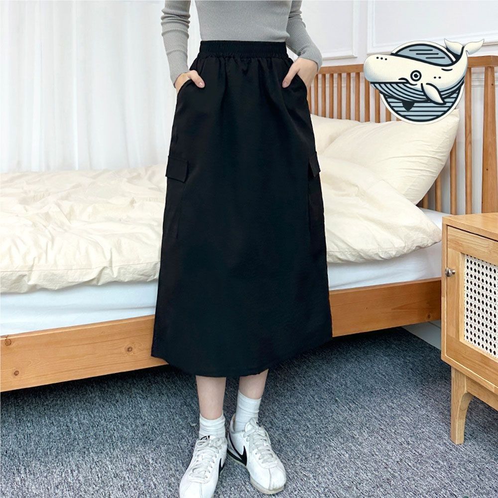 여자 편안한 캐주얼 스타일 사이드 포켓 롱