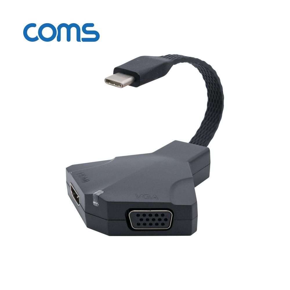 Coms USB 3.1 Type C to HDMI 4K VGA ST 3.5mm 컨버터