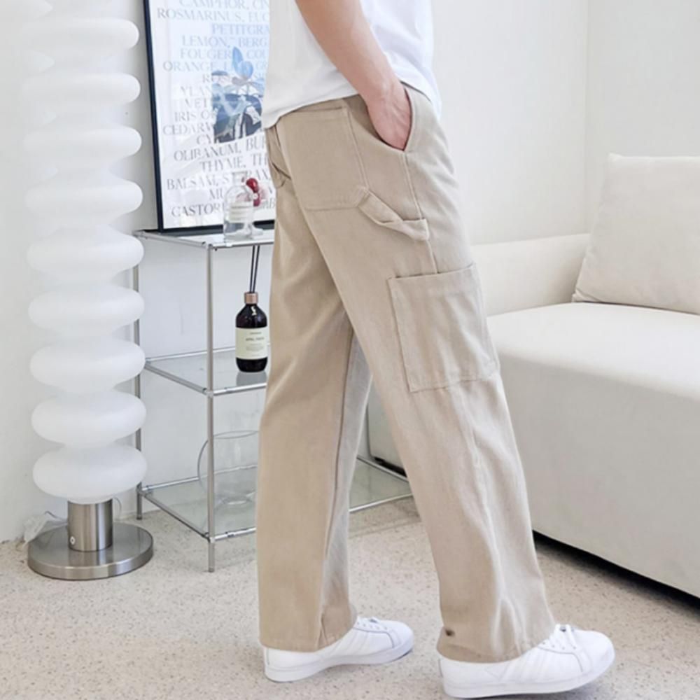 남성 데일리 캐주얼 빅사이즈 세미와이드 포켓 팬츠