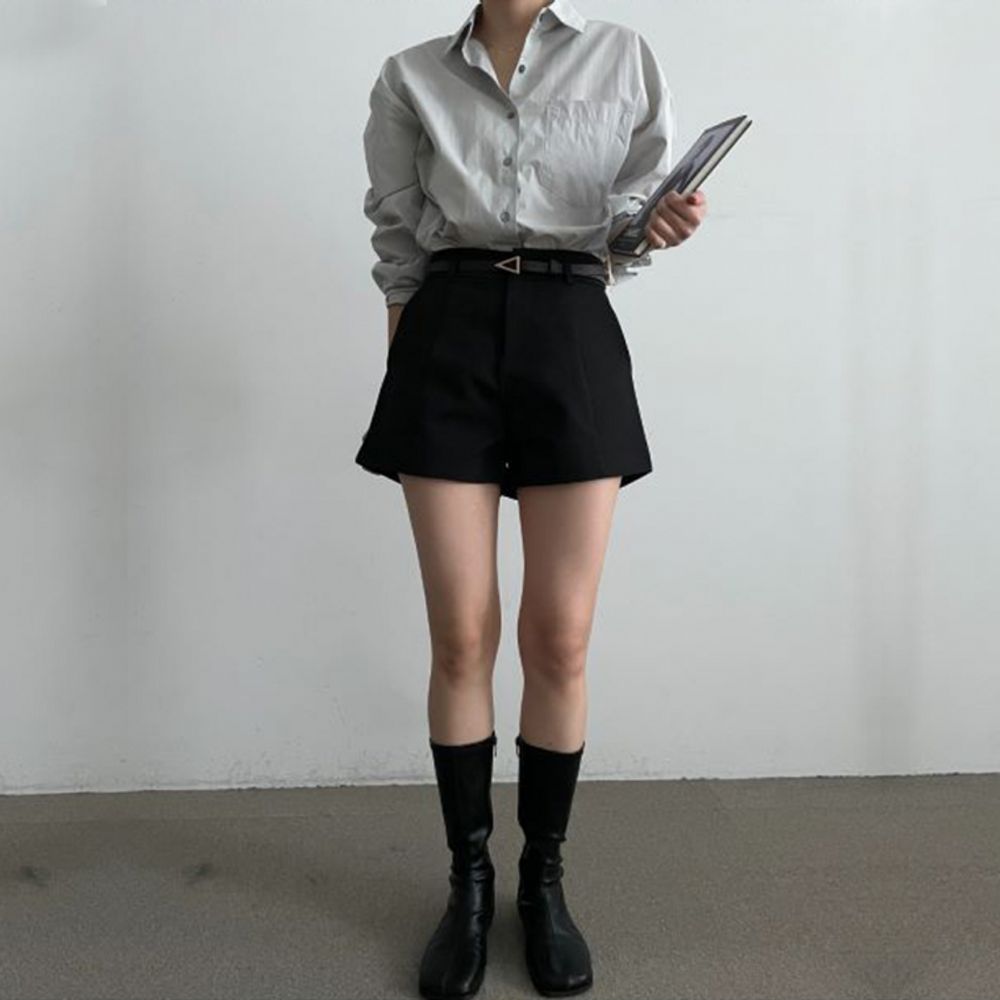슬랙스 여름 하이 부츠 여성 여성3부 웨스트 팬츠 4부