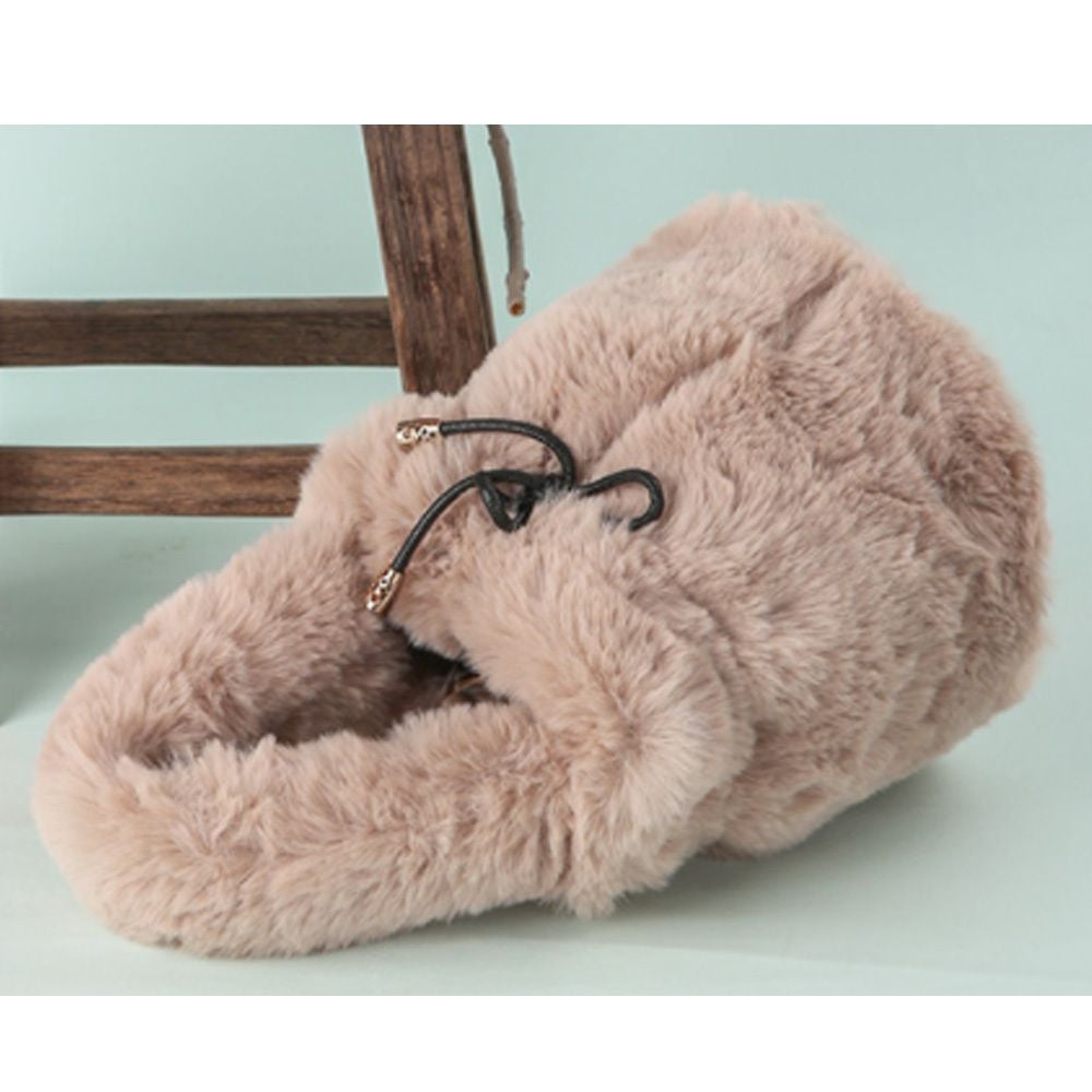 겨울 여성 캐주얼 작은 복조리 페이크퍼 베이지 가방