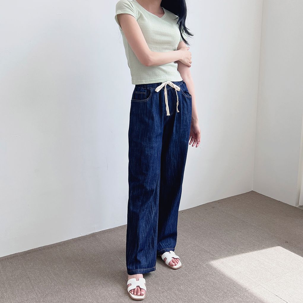 린넨 생지데님 통청바지 남녀공용청바지 SD-2