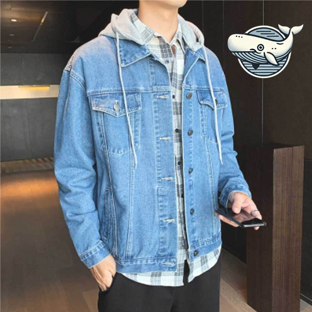 후드가 탈부착 가능한 남자 청자켓 데일리 필수