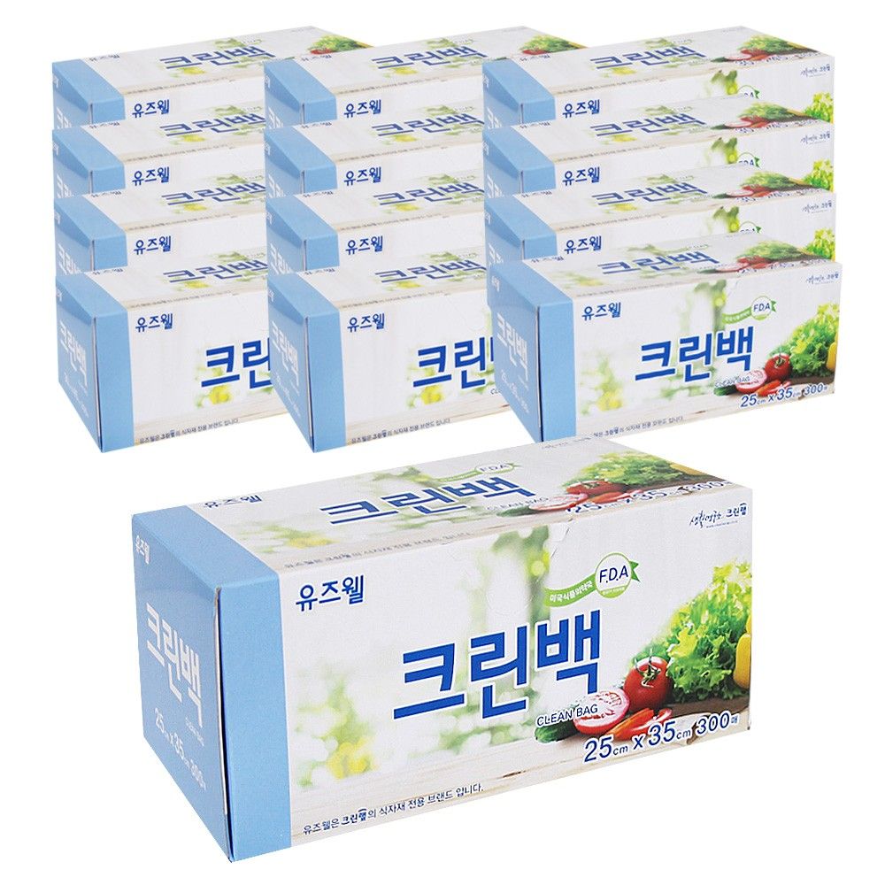 BOX크린랩유즈웰크린백25x35x300매JS12개입