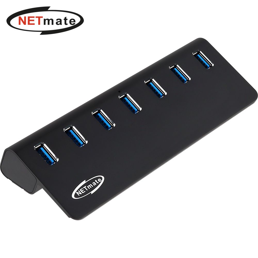 강원전자 넷메이트 NM-UT327B USB3.2 7포트 허브 블랙