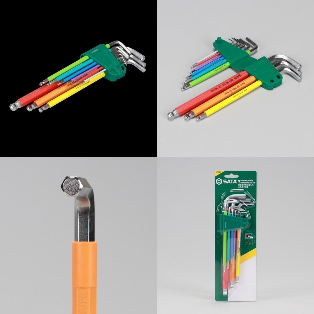 SATA 공구 컬러 엑스트라 롱 볼 렌치세트 (9PCS)