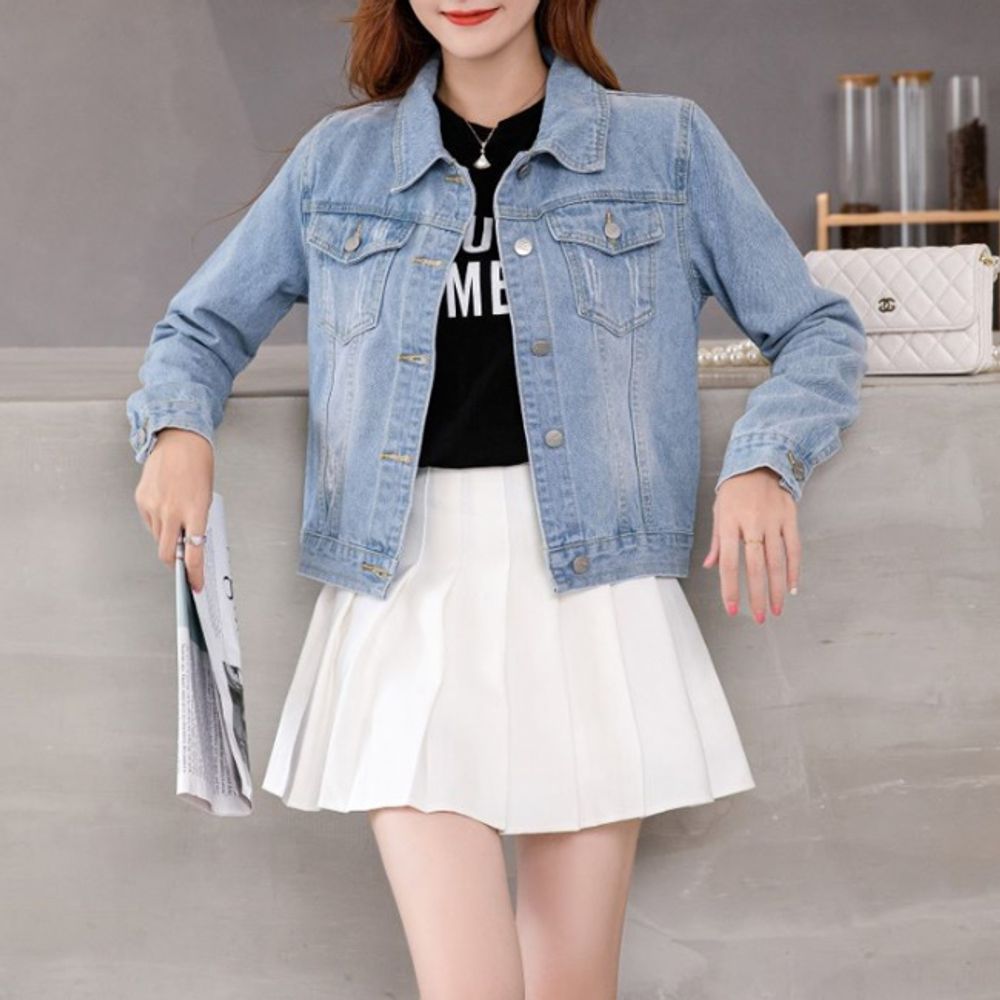 여성 봄 가을 패션 루즈핏 데일리 데님 자켓