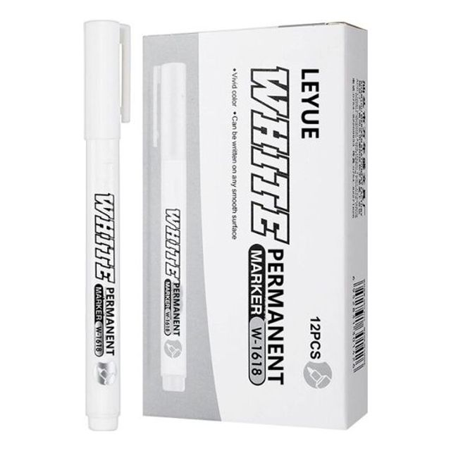 유성 마카펜 화이트 아크릴 페인트 마커펜 유리에 쓰는 지워지지 않는 매직펜 12개