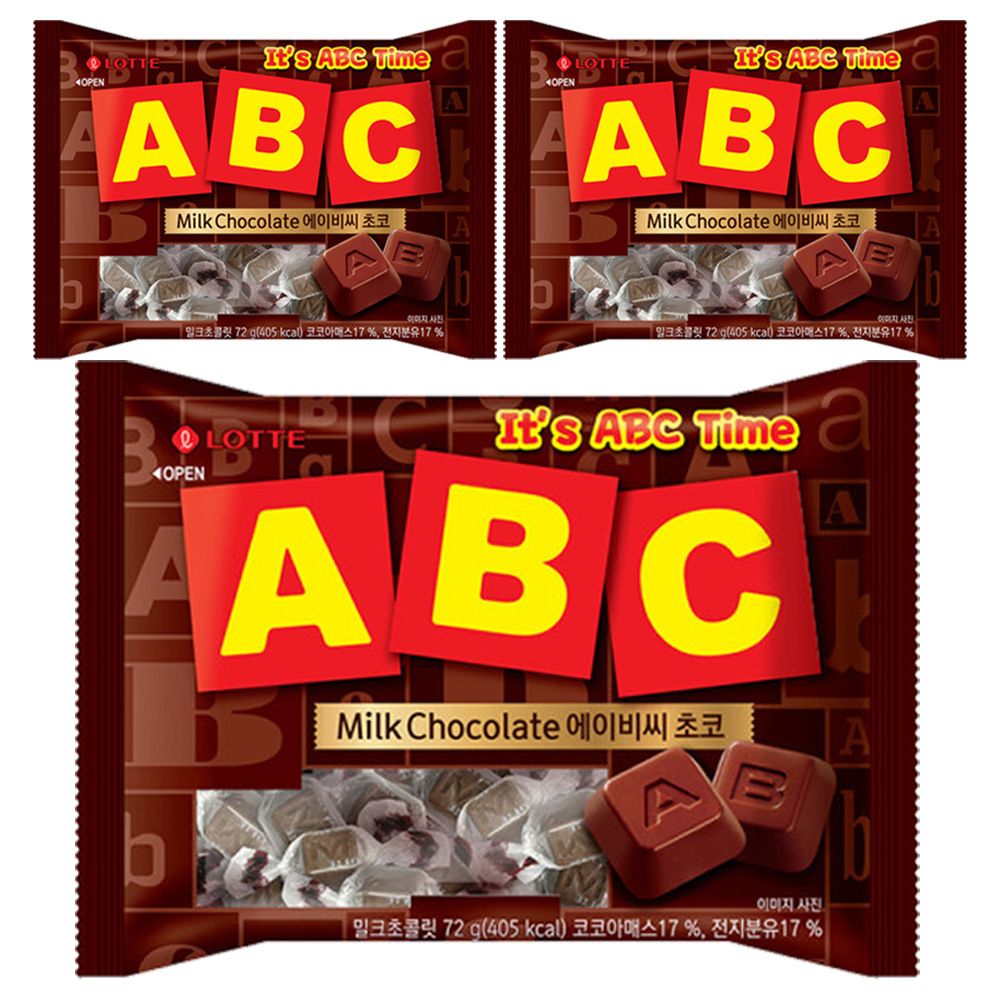 롯데 ABC초콜릿 ABC 초코 72g x3개