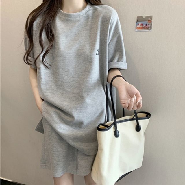 여성 트레이닝복 츄리닝 면반팔 면반바지 세트 4컬러