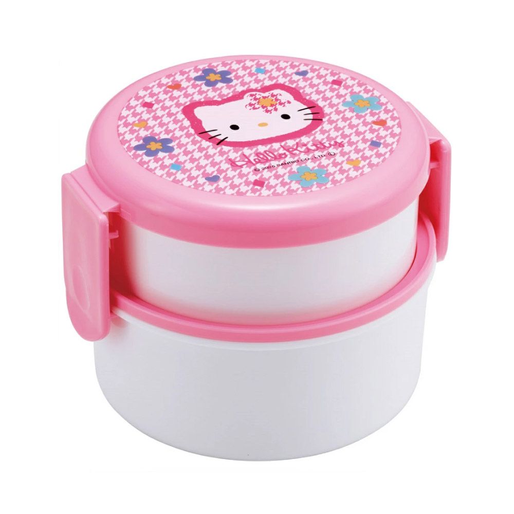 도시락 헬로키티 카오하나 원형 2단 (포크포함) 캐릭터 도시락통