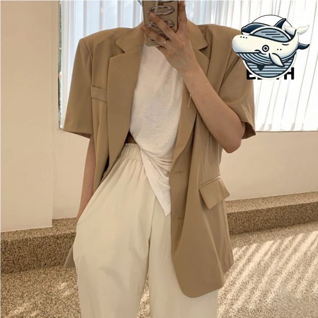 여름 아우터 반팔 자켓 여성 루즈핏 경량