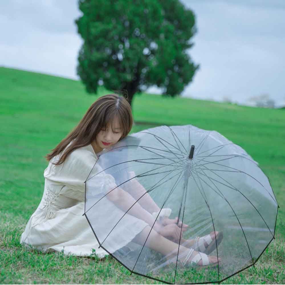 [수입몰]안심 투명 우산 태풍 가벼운 튼튼한 비닐 장우산