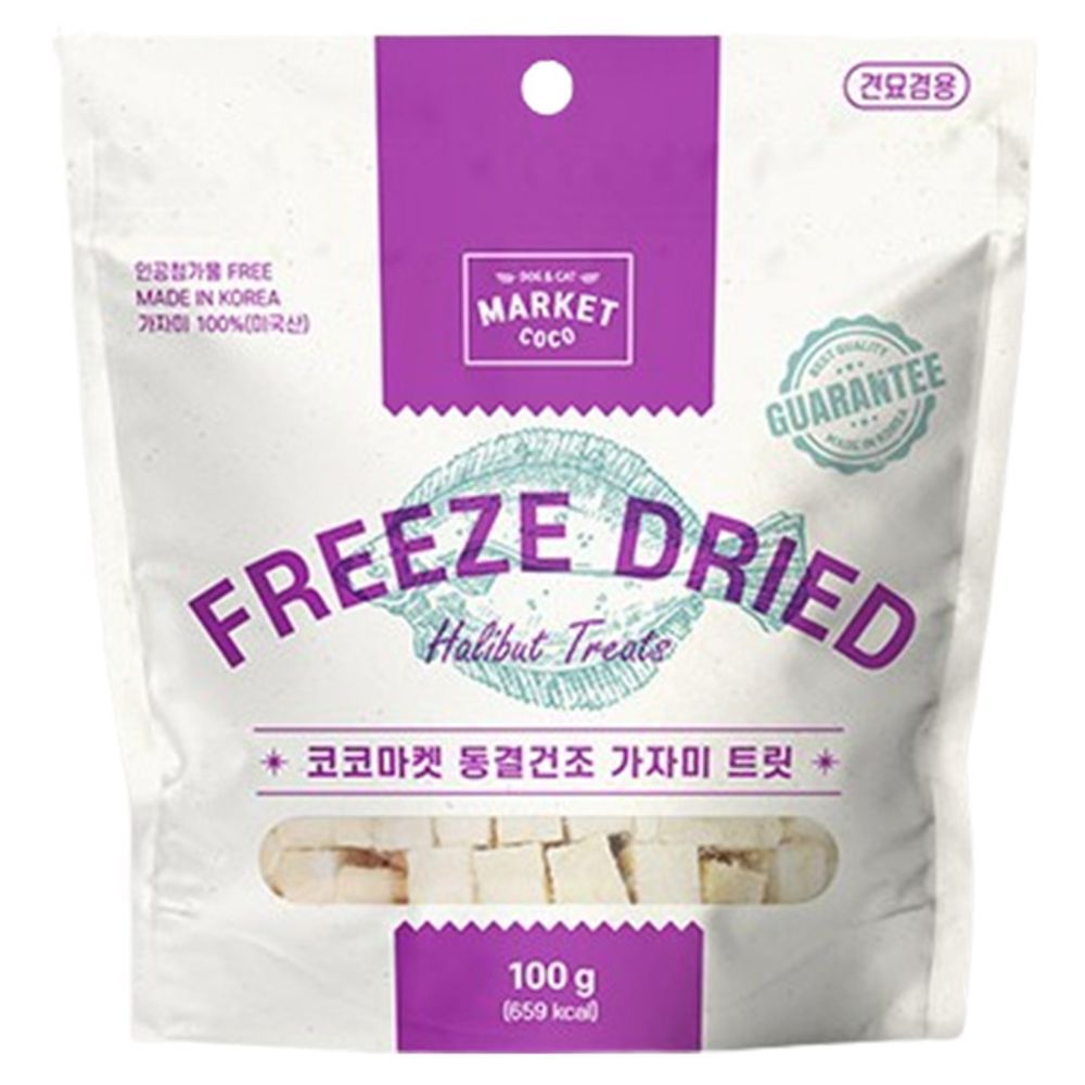강아지 가자미 간식 일상 트릿 100g 1P 동결건조 큐브