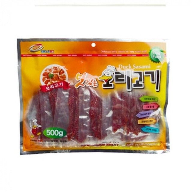 강아지 사시미 육포 오리슬라이스 (500g) 3개 간식