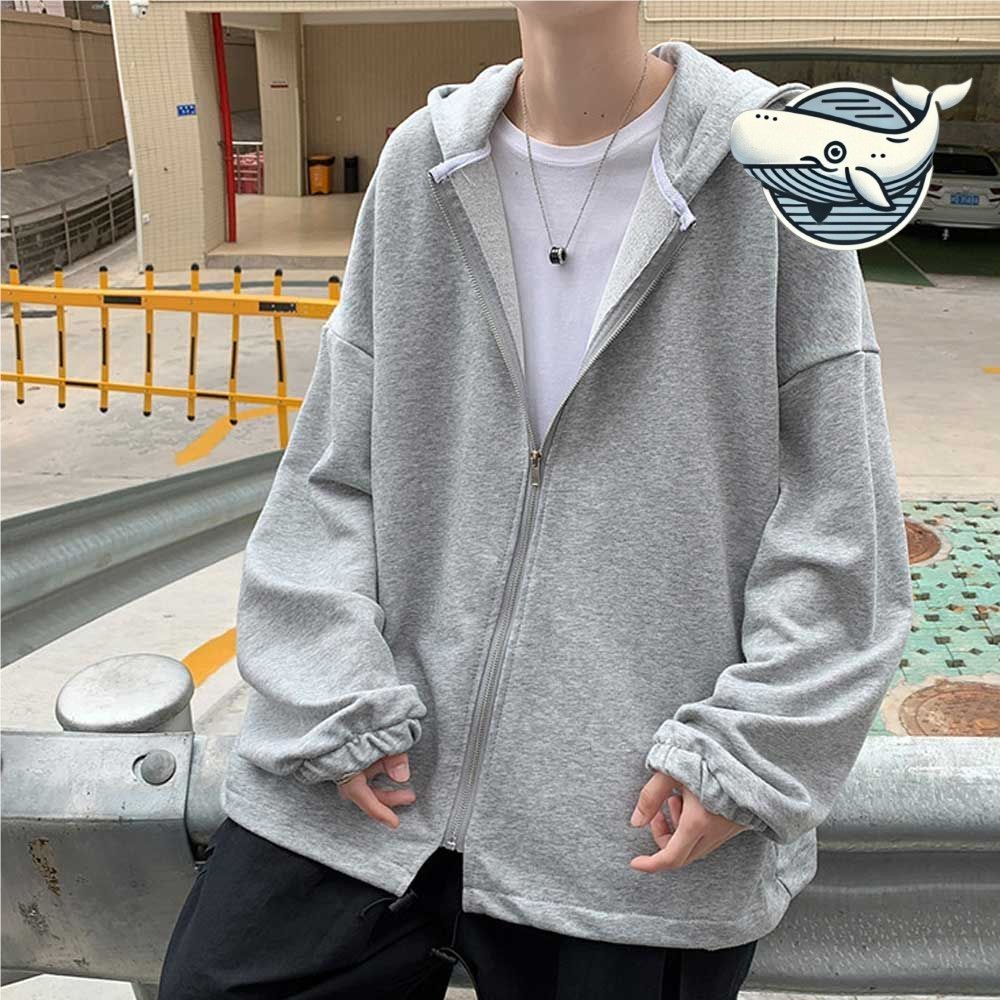 남성용 캐주얼 후드집업 스트링 기본 디자인