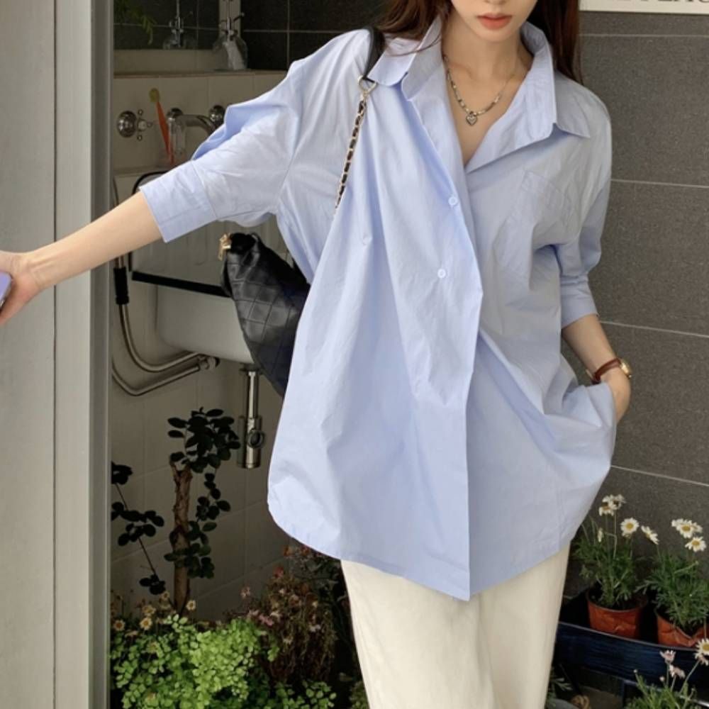 간절기 룩 남방 빅사이즈 G126293 박시