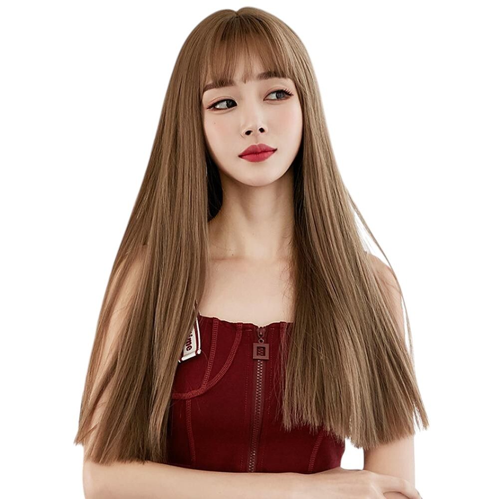긴머리 스트레이트 가발 (밀크브라운) JT35