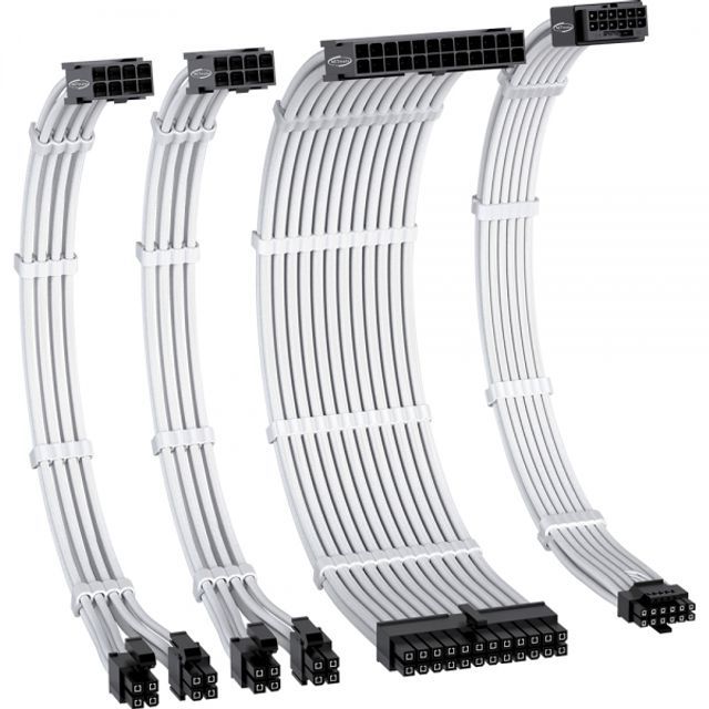 PSU 연장 16AWG 슬리빙 케이블 세트 화이트 4종 EZDIY