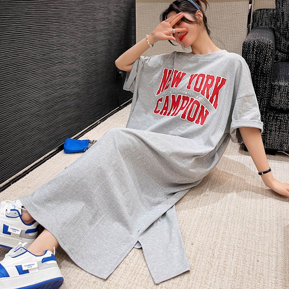 넉넉한 라운드넥 레터링 빅 캐주얼 사이즈 겸