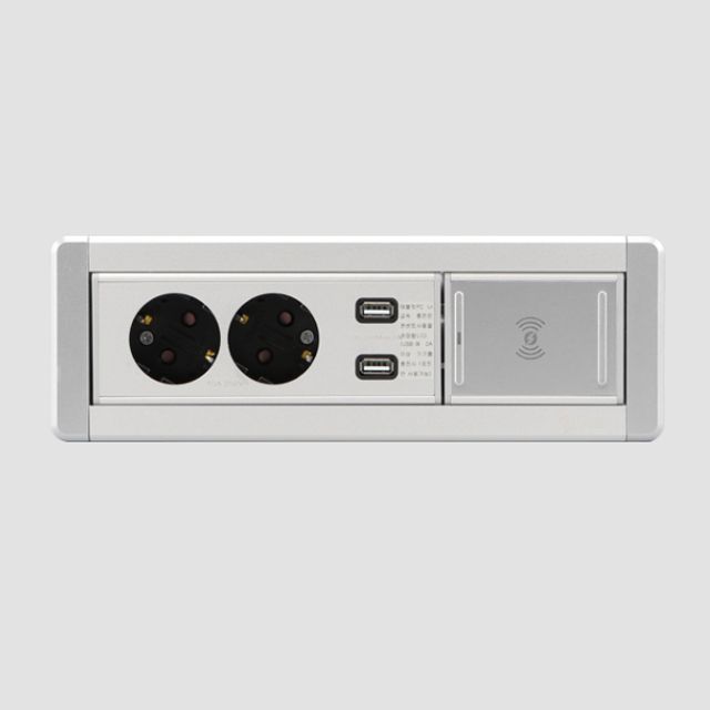 가구 매입콘센트 BID-202MW 실버 직사각