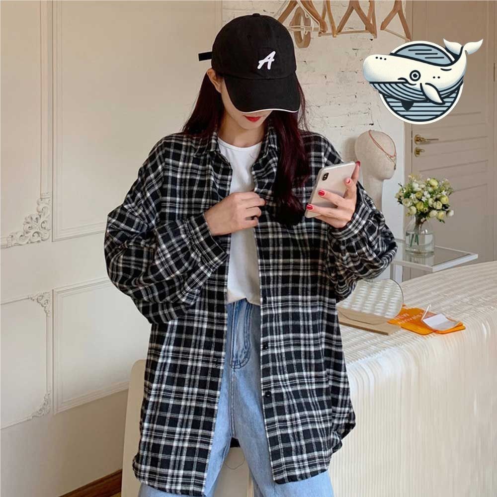 캐주얼 체크 오버핏 긴팔 셔츠 데일리 아이템