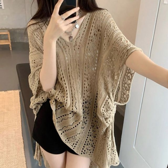 여자 해변 수영장 기본 휴양지 데이 패션 브이넥 비치