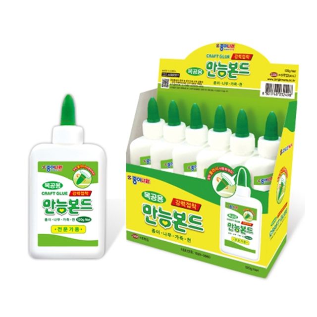 미술 공예 다용도 양방향 만능풀 목공풀 120g (6개입)