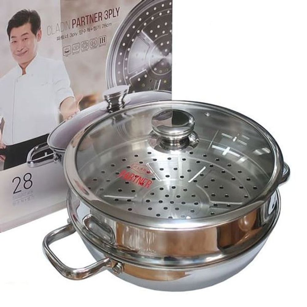 클래딘 찜기 찜냄비 인덕션 찜통 찜솥 냄비 2단 28cm