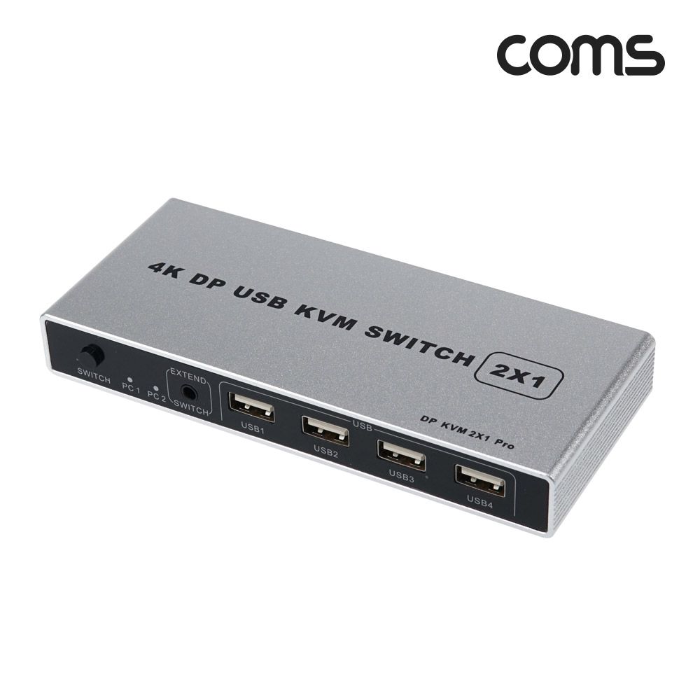 COMS Displayport KVM 스위치 2대1 PC 2대연결 제어